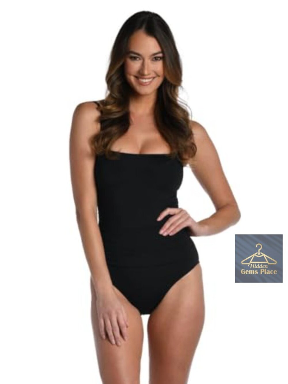 La Blanca One Piece Swimsuit Island Goddess Shirred Side Bathing Suit